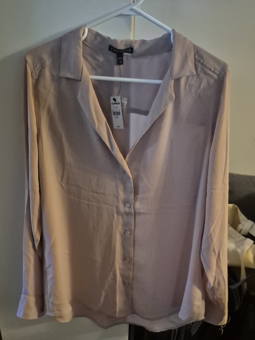 Express Soft Blush Button-Up Shirt